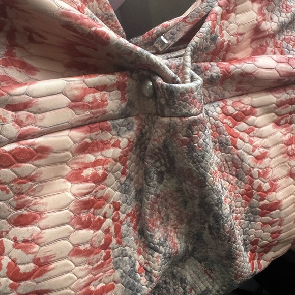 Stuart Weitzman VintageY2K Snake Embossed Leather Hobo Shoulder Bag Animal Print - Picture 11 of 16